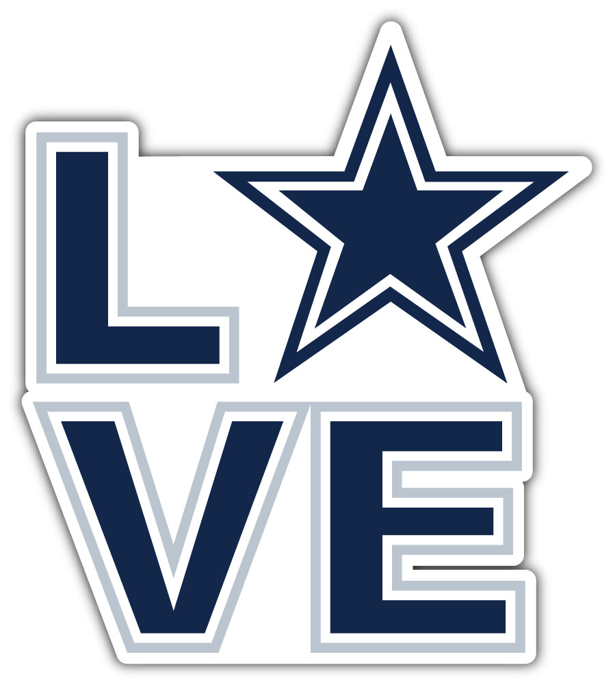 Dallas Cowboys Love NFL Sport Car Bumper Sticker Decal “SIZES”