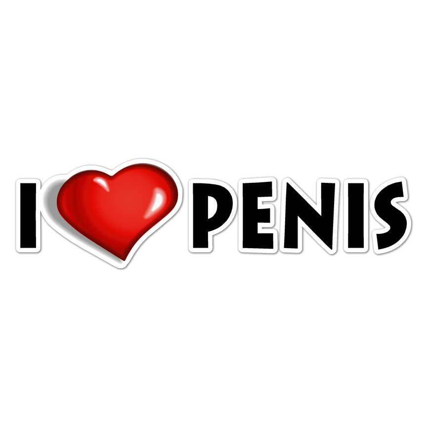 I Love Heart Penis Sticker Decal
