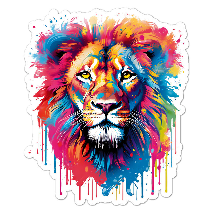 Lion Head, Vinyl Decal Sticker, Indoor Outdoor, 3 Sizes, #9929
