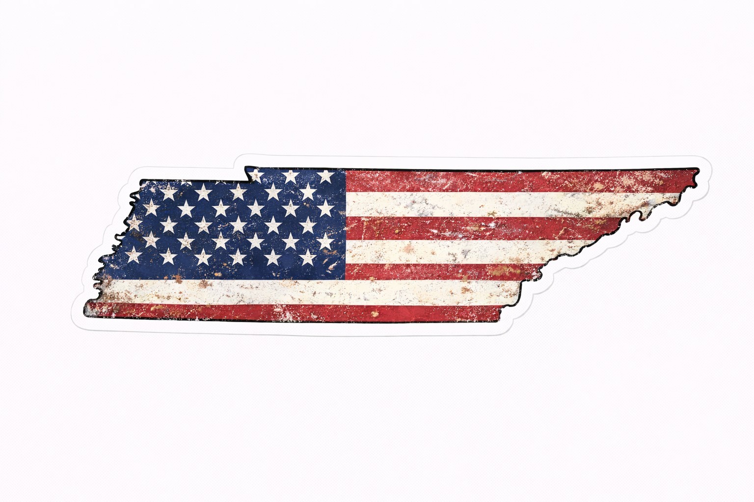 Tennessee Distressed American Flag Sticker Patriotic Vinyl Decal