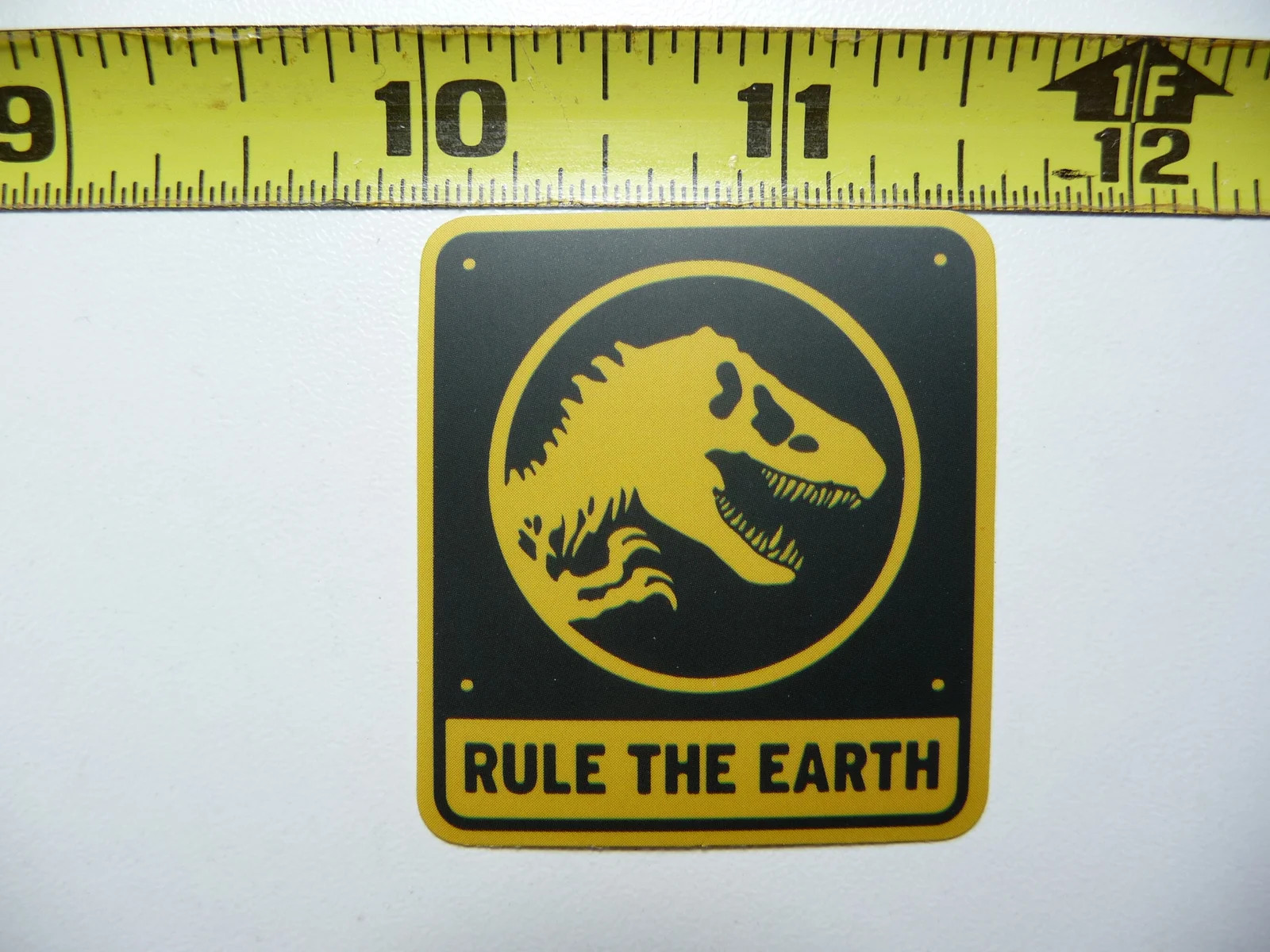 RULE THE EARTH DINOSAUR SMALL STICKER DECAL FUNNY FOR WALL DOOR FUNNY