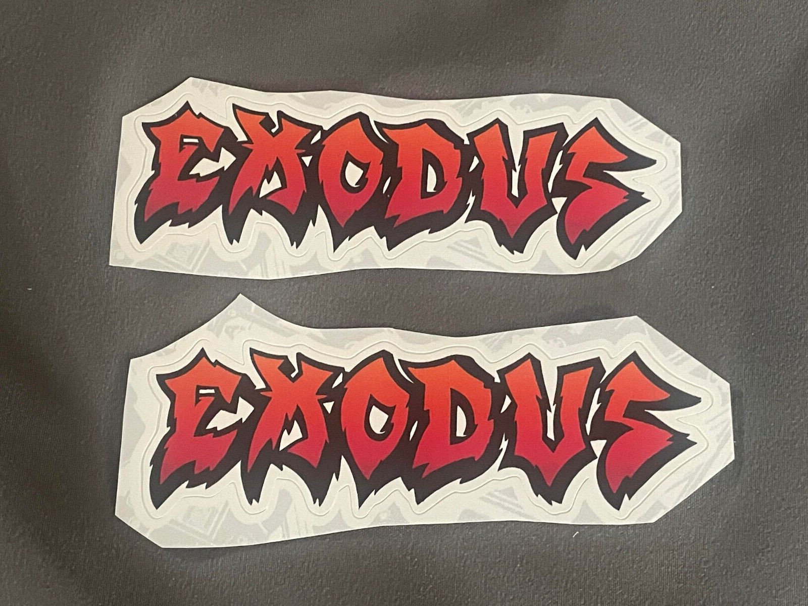Lot (2) EXODUS 1″ x 3 3/4″ Band Logo STICKERS Fast! FREE SHIP!