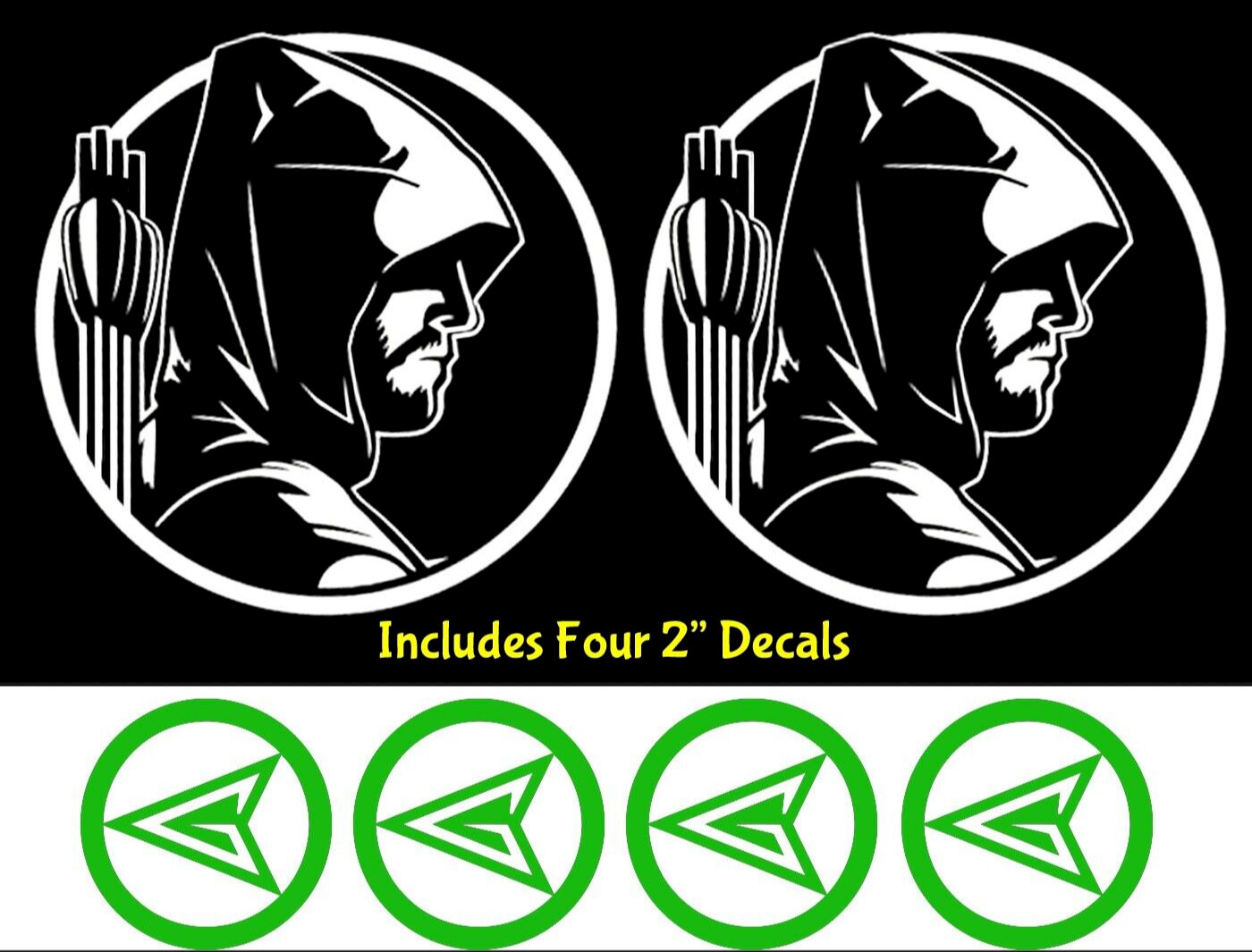 Green Arrow Oliver Queen Variety Pack Vinyl Decals Window Tablet Tumbler Laptop