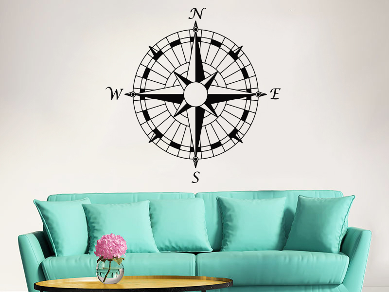 Compass Wall Decal Nautical Rose Navigate Vinyl Sticker Decals Bedroom ZX163