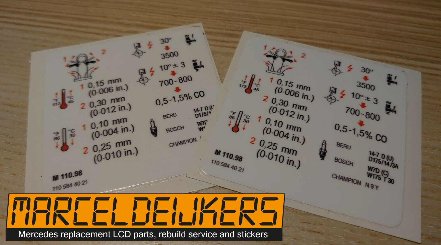 Mercedes Benz Sticker M110.98 1105844021 110 584 40 21 W123 W116