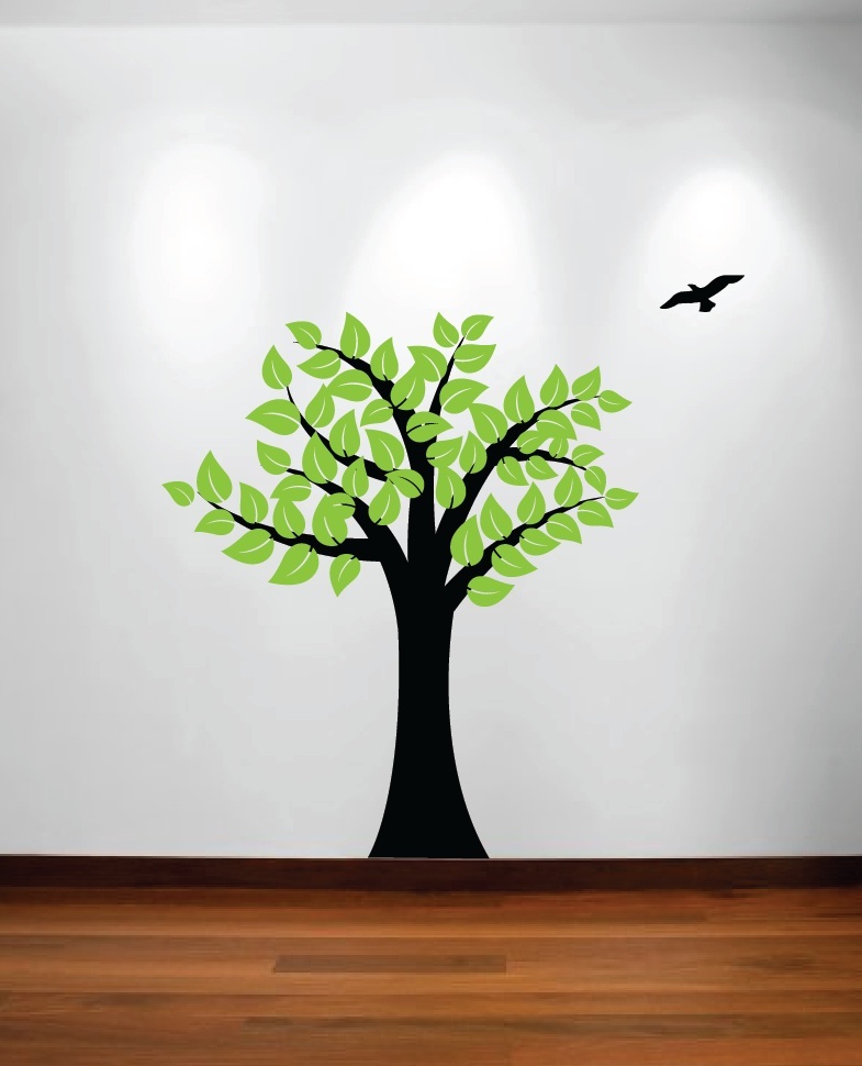 Large Wall Tree Baby Nursery Decal Leaf Cherry Birds Sticker Girl Flower Oak