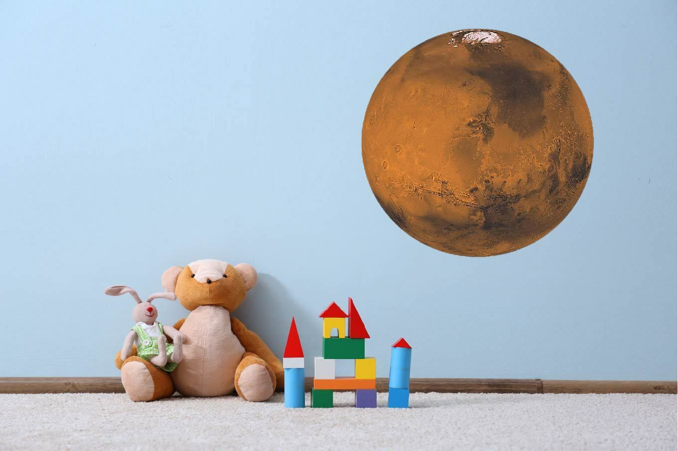 Vinyl Bedroom Art Mars Martian Decor Fourth Planet From Sun Adhesive Wall Decal