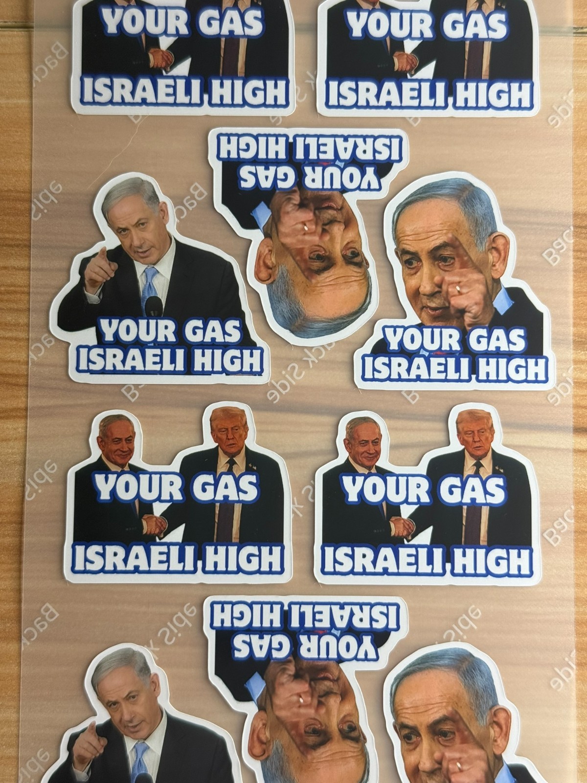 Your Gas Israeli High Stickers Bibi Trump 50pc Mixed Political Vinyl Decals 1.5″
