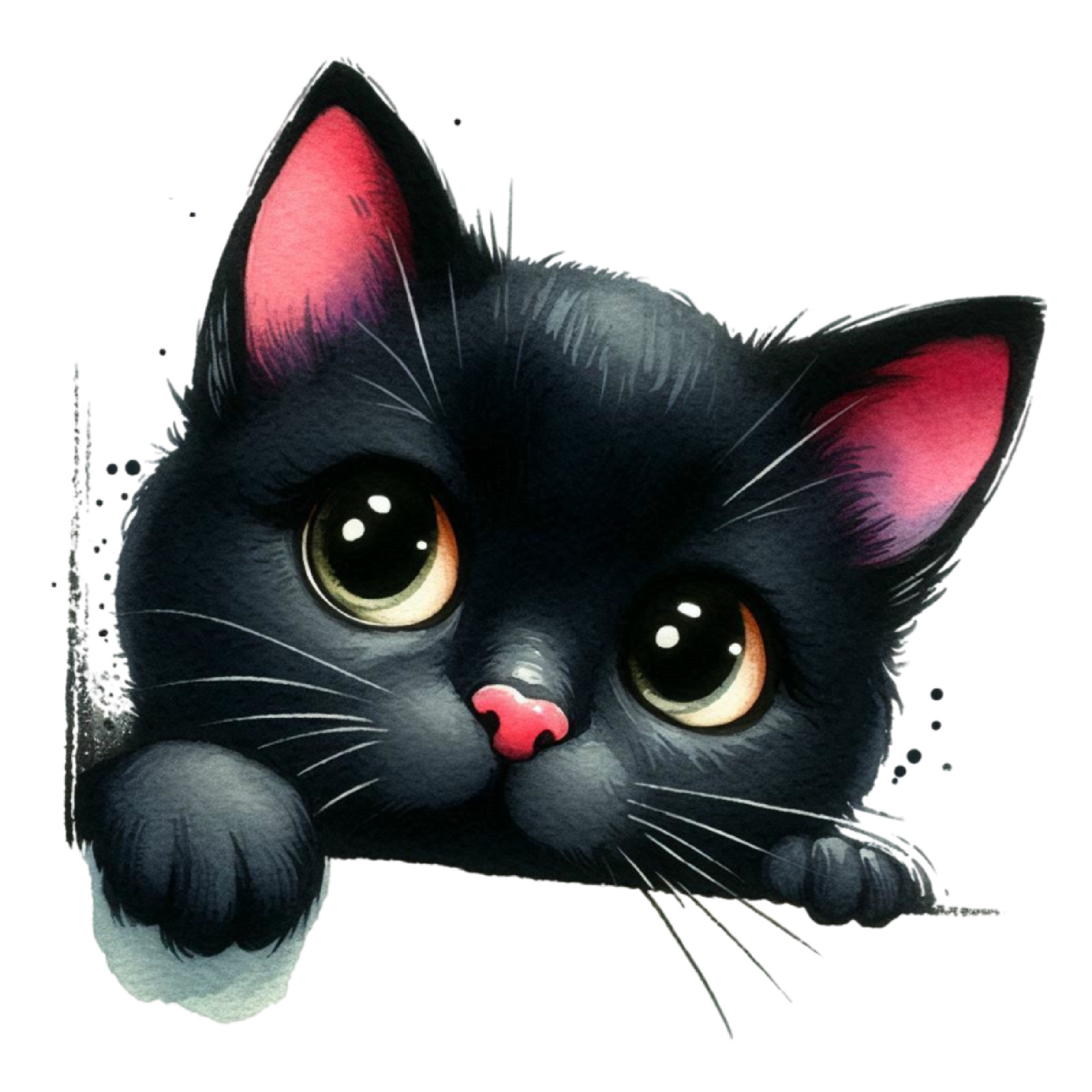 Black Cat Looking Wall Decal Sticker 18X18cm Tall