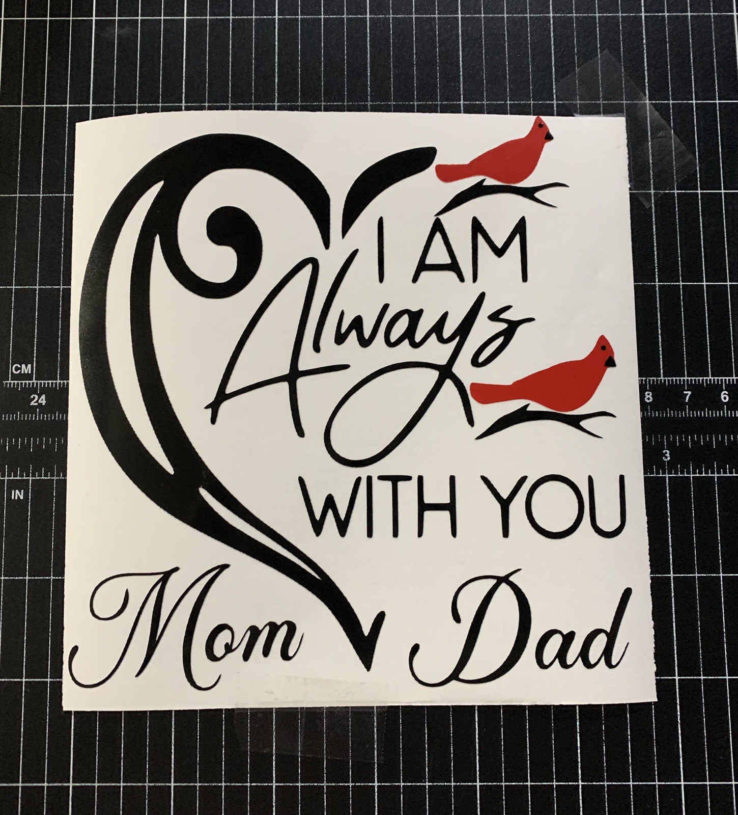 Always With You Mom Dad Decal sticker for DIY 8″ glass block tile