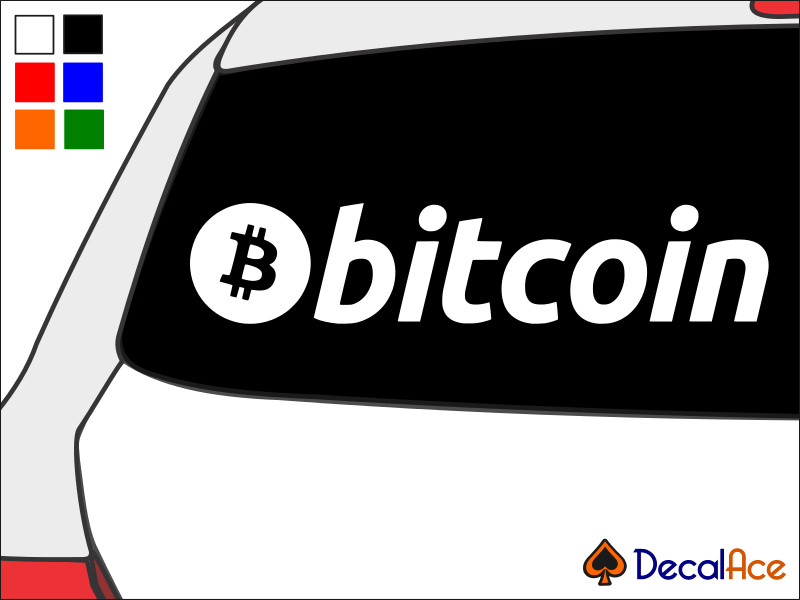 Bitcoin Title Logo Cryptocurrency Vinyl Decal Car Sticker Wall CHOOSE SIZE COLOR