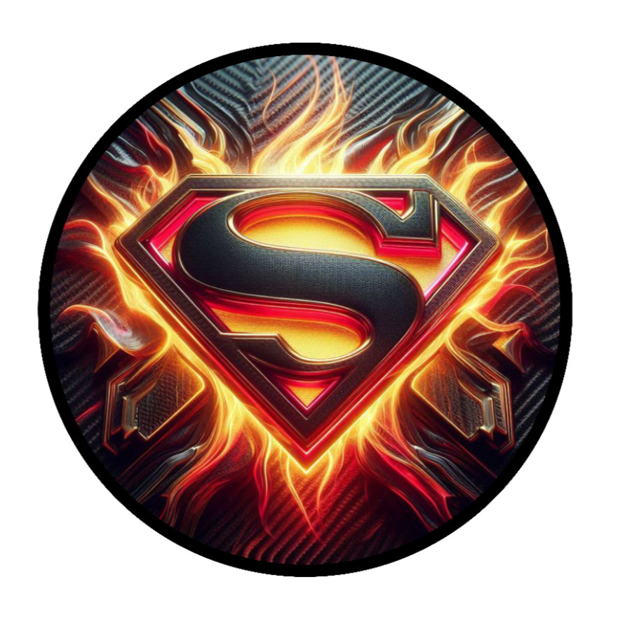 Superman (Fire Logo) 4″ Vinyl Decal Car Cooler Laptop Truck Trailer Grill Decor