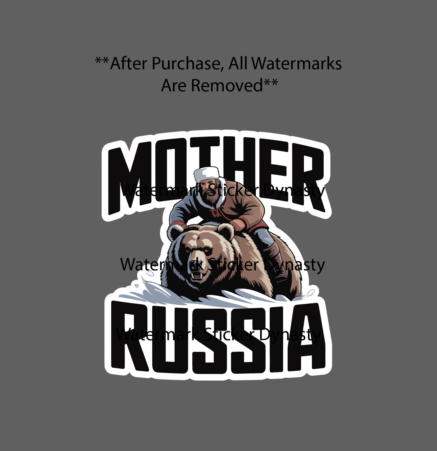 Mother Russia Sticker Waterproof Decal Grizzly Bear Snow Winter Funny Gift NEW