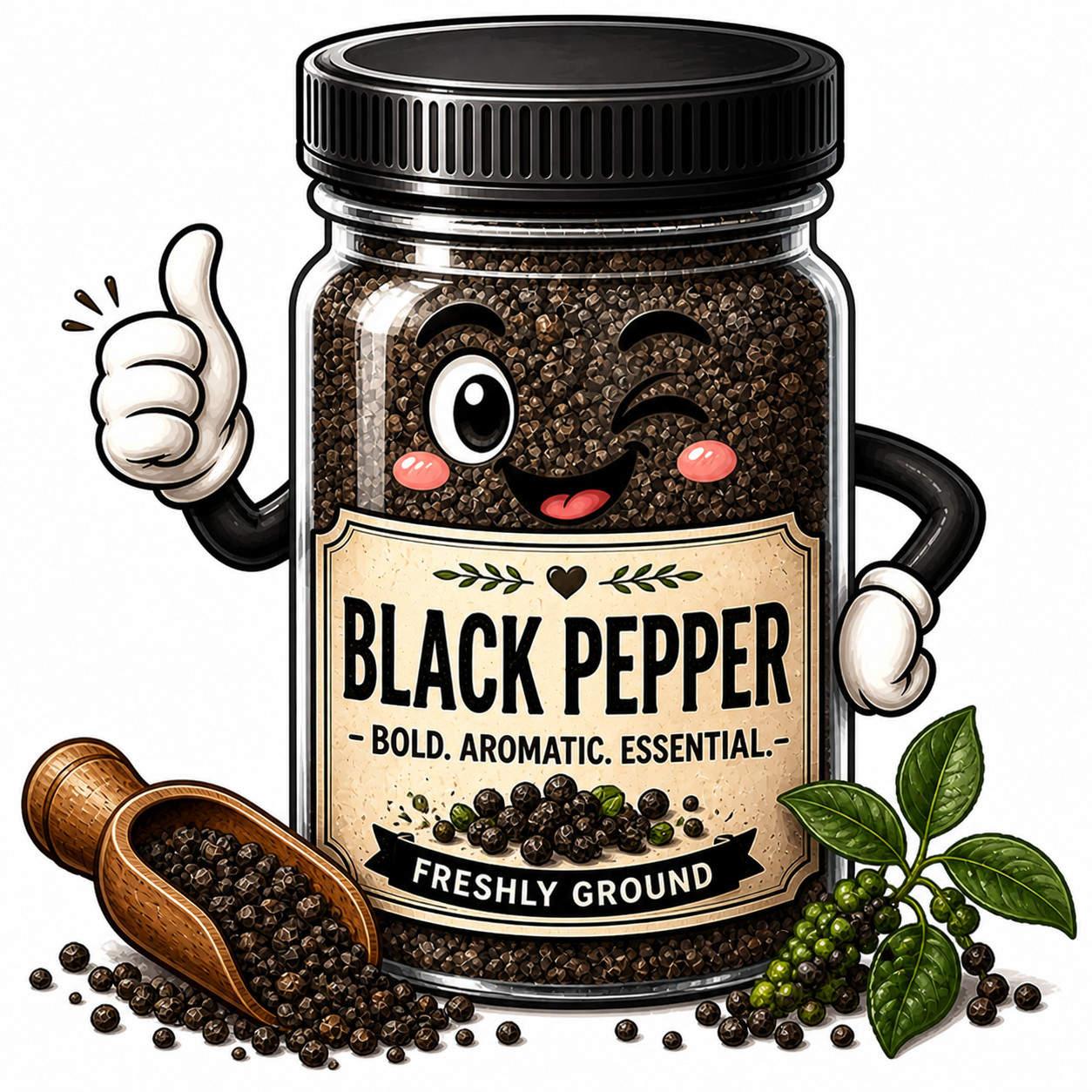 STICKER (BUY 2, GET 1 FREE) black pepper Jar Vinyl funny Spice Label USA