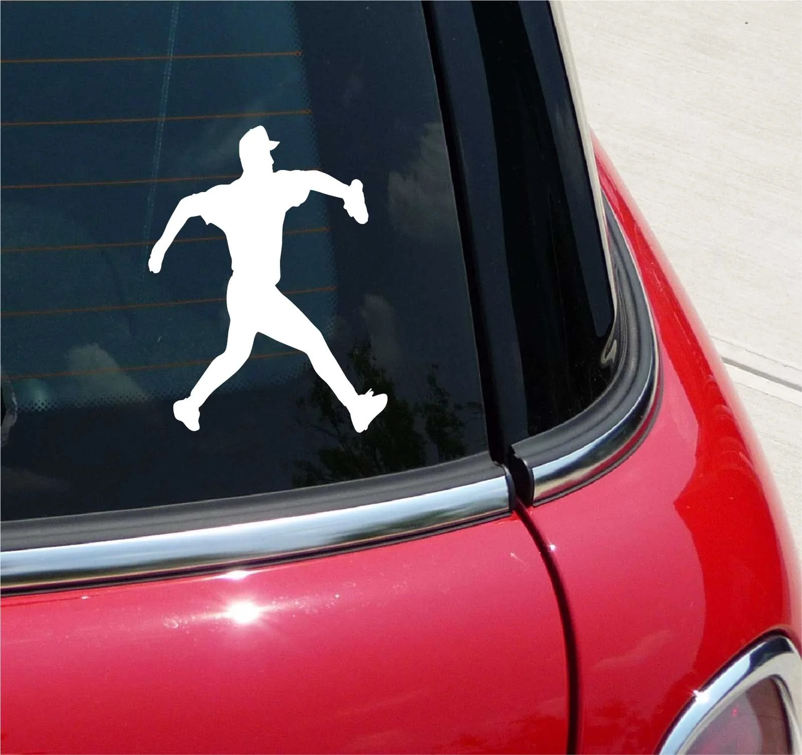 BASEBALL #6 PITCHER PITCHING STRIKE GRAPHIC DECAL STICKER ART CAR WALL DECOR