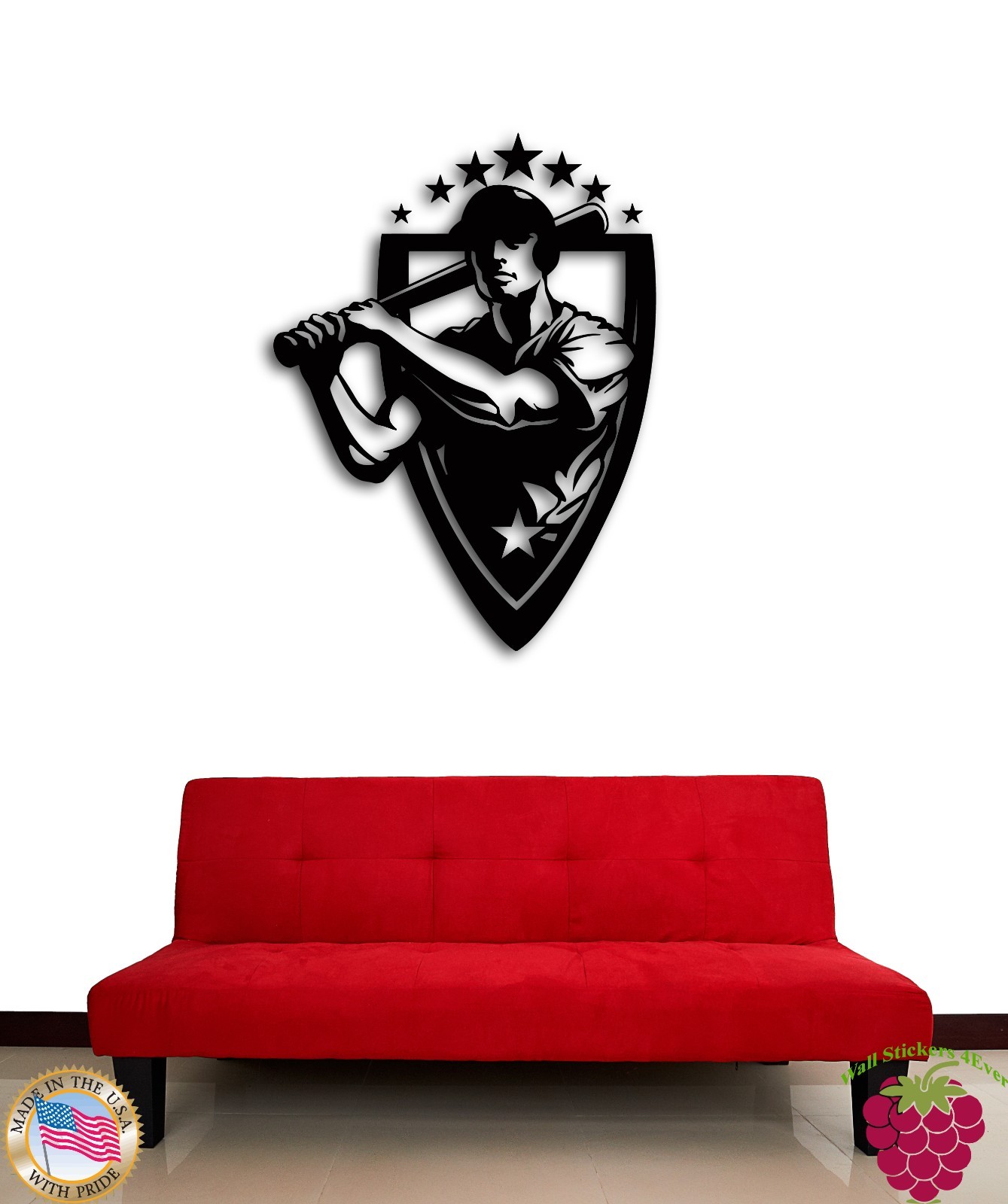 Wall Sticker Baseball Sport American Game Cool Decor for Living Room (z1390)