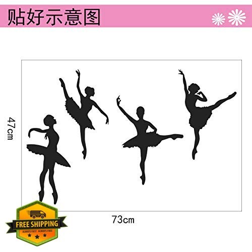 AM AMAONM Dancing Girls Wall Decals Ballet Black Decor
