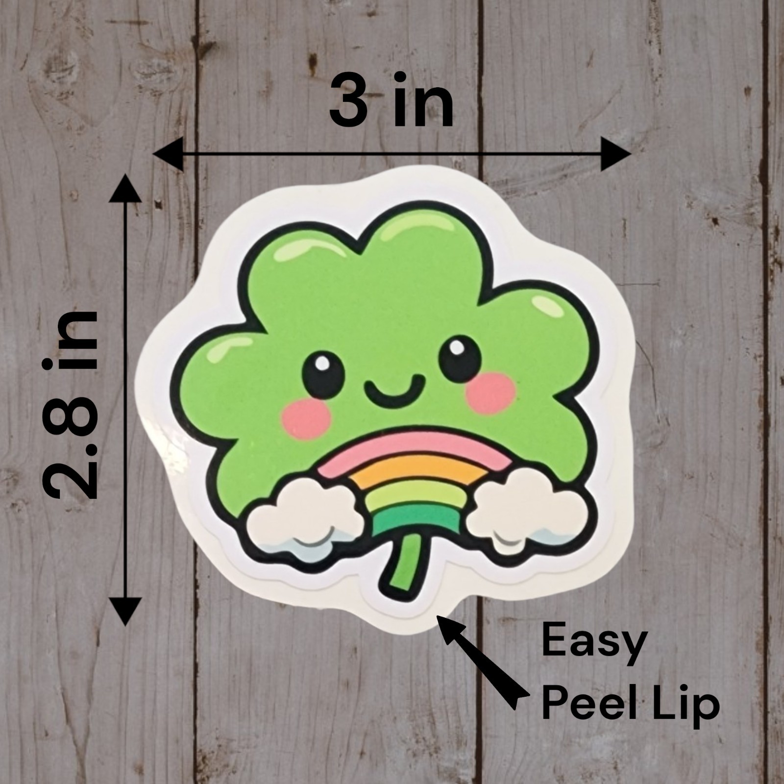 St. Patrick’s Day, Rainbow Clover, Waterproof Sticker