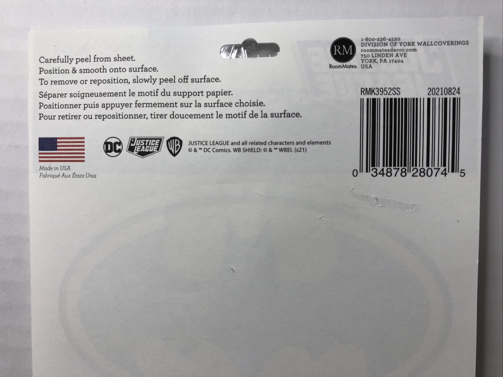 Justice League Wall Decals Removable & Repositionable Made in USA