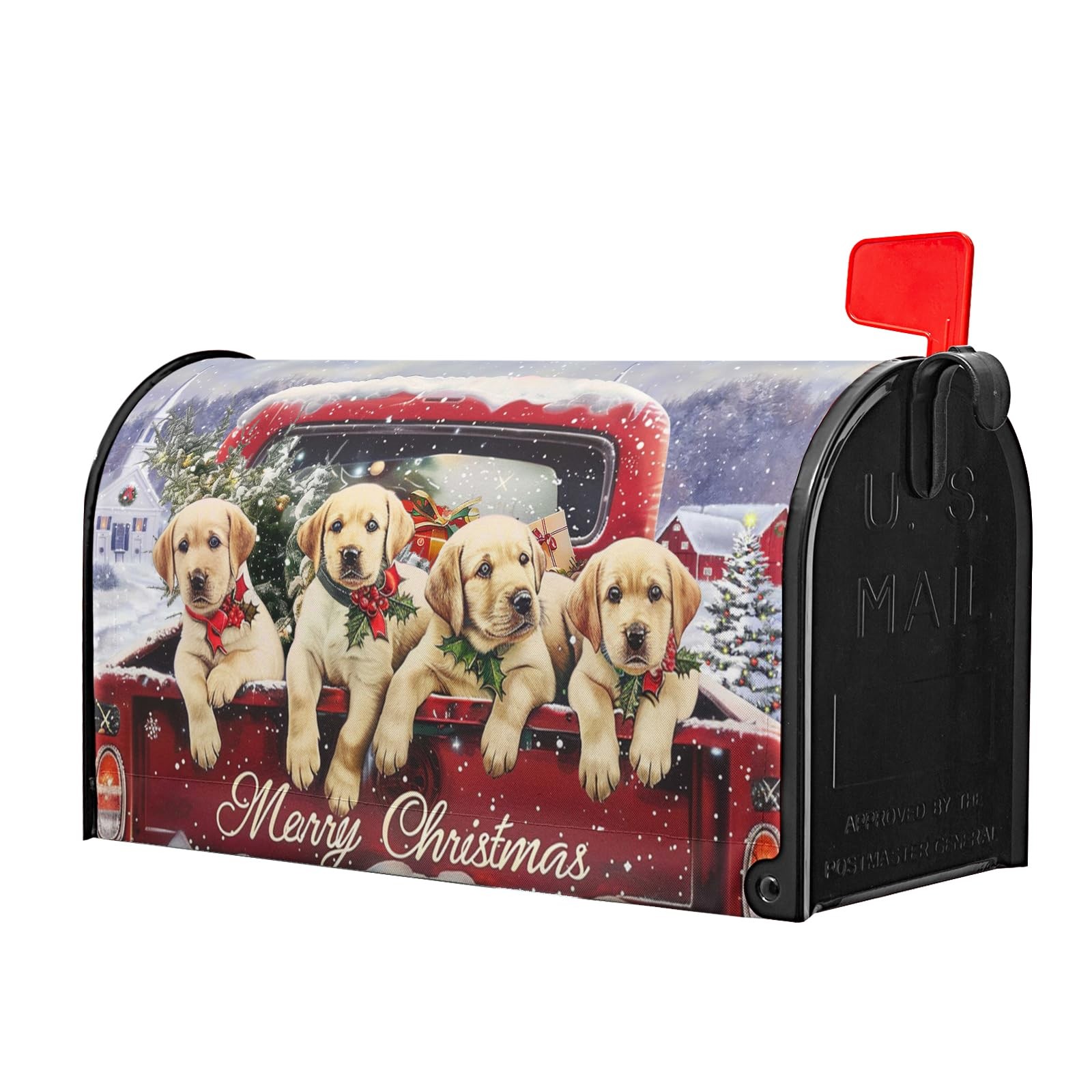 Kawani Merry Christmas Mailbox Covers with Magnetic 21×18 Inch, Lab