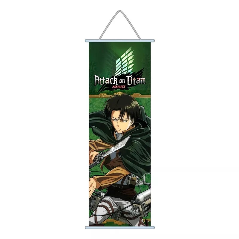 Attack On Titan Canvas Print With Rolling Frame 70×25Cm Eren Mikasa