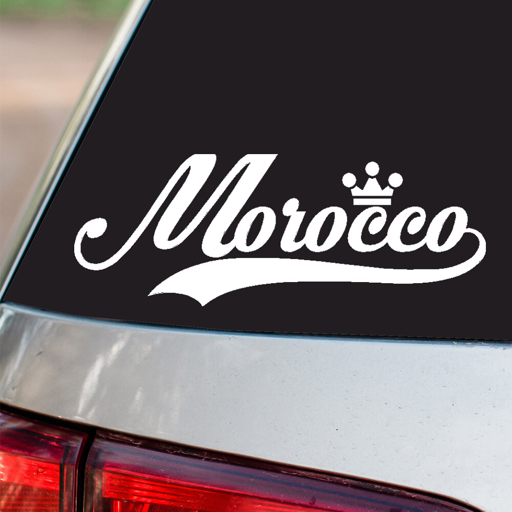Morocco Sticker Country Pride all sizes chrome and regular vinyl colors