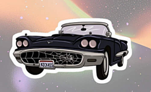 ELVIRA Cut Sticker Decal Movie Horror Film Mistress of the Dark ’59 Thunderbird