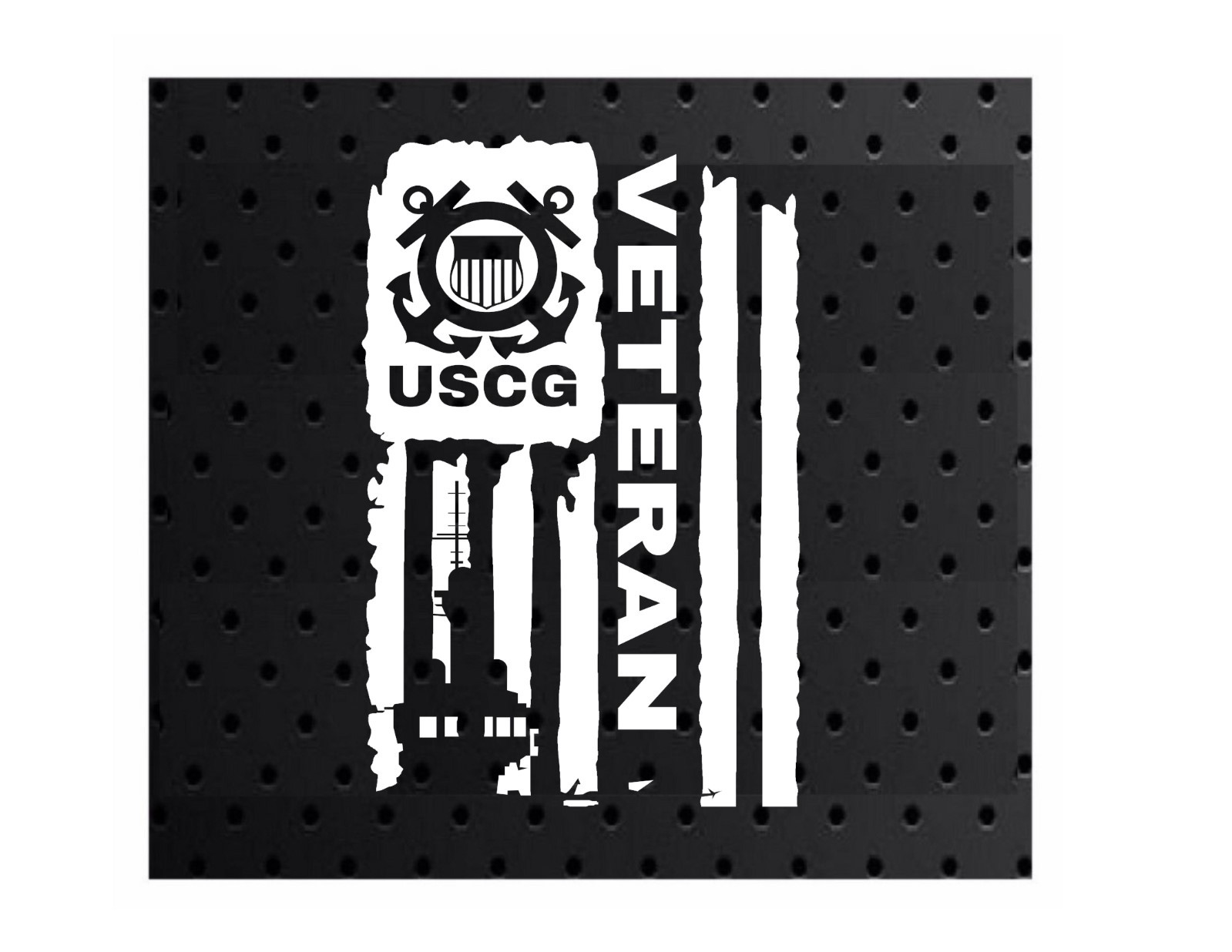 DISTRESSED USCG UNITED STATES COAST GUARD FLAG VETERAN DECAL STICKER 3.8″ x 6.0″