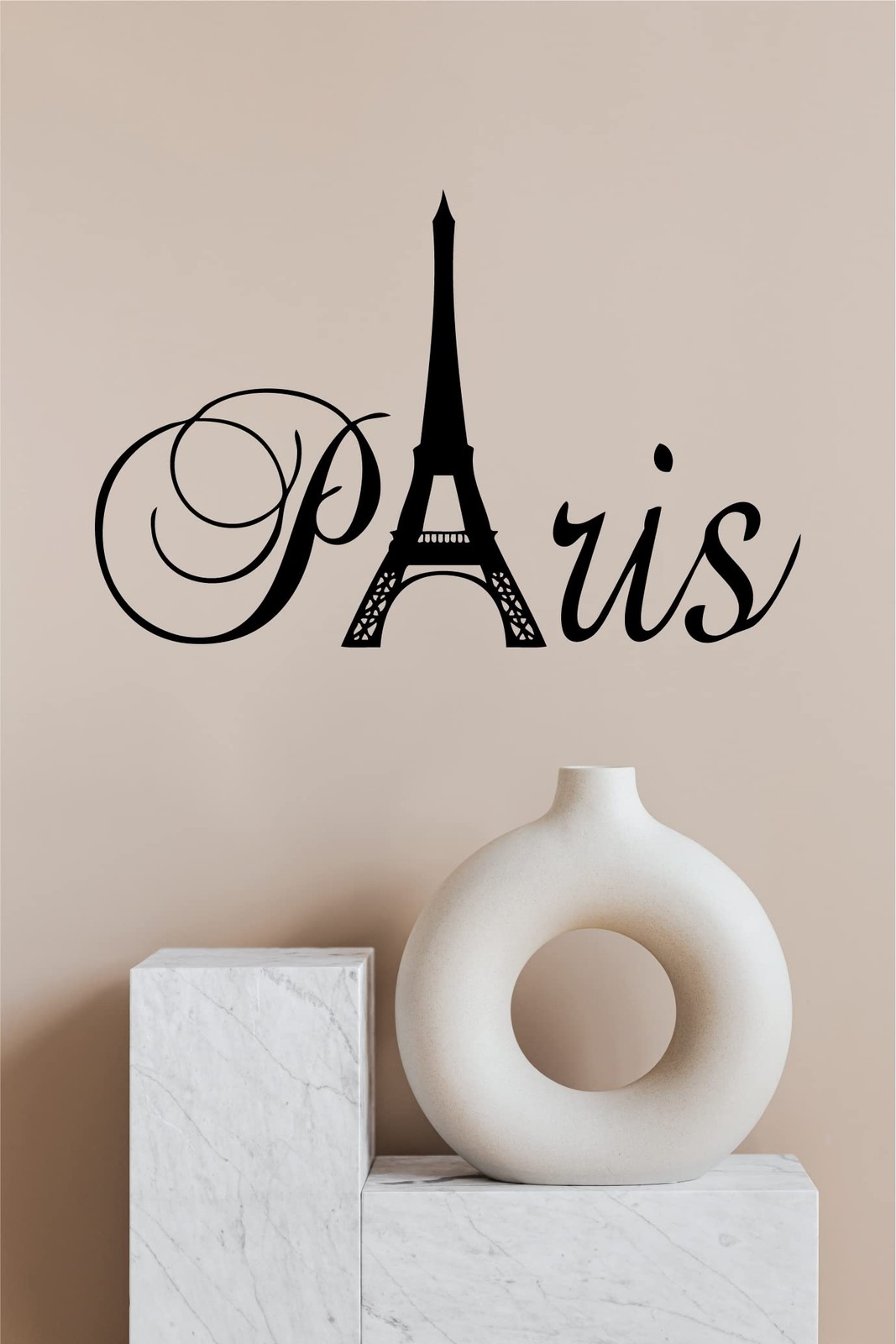 Eiffel Tower Paris Wall Decal – 20″ x 13″ Large Vinyl Silhouette for Girls Ro…
