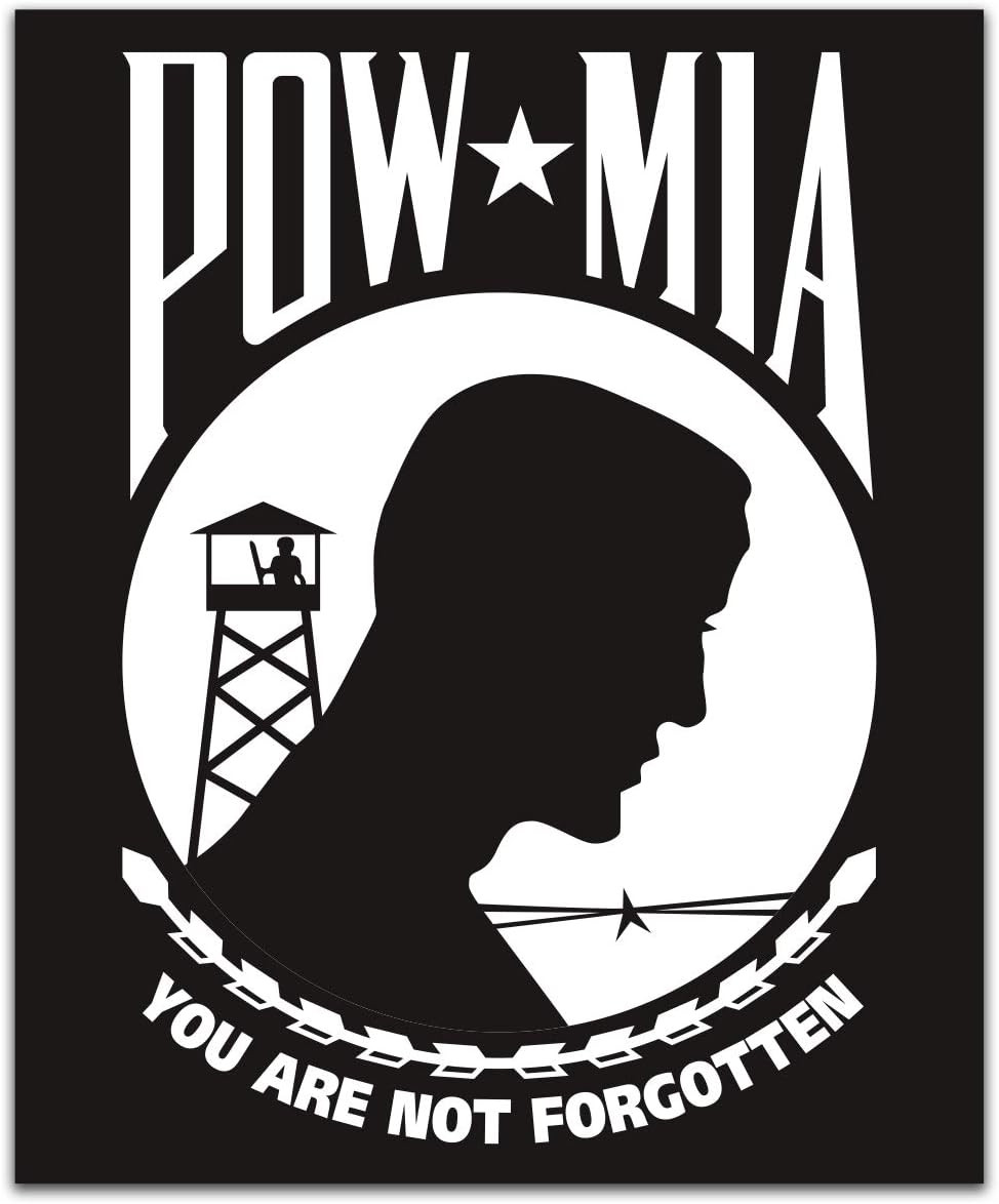 POW MIA You Are Not Forgotten 2-Pack Decal Sticker | 3-Inches by 2.5-Inches | Pr