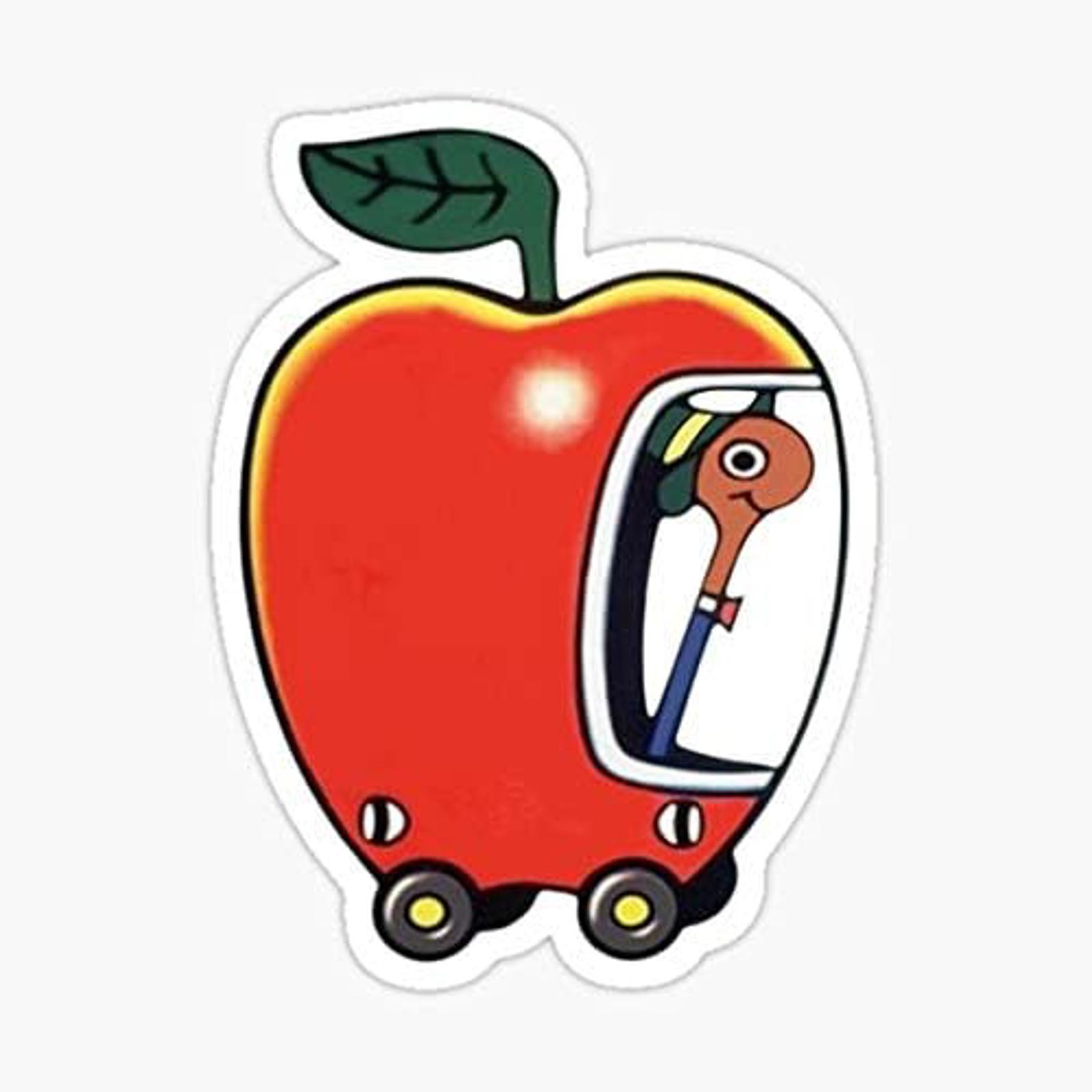 5″ Lowly The Worm and His Apple Car Vinyl Bumper Sticker