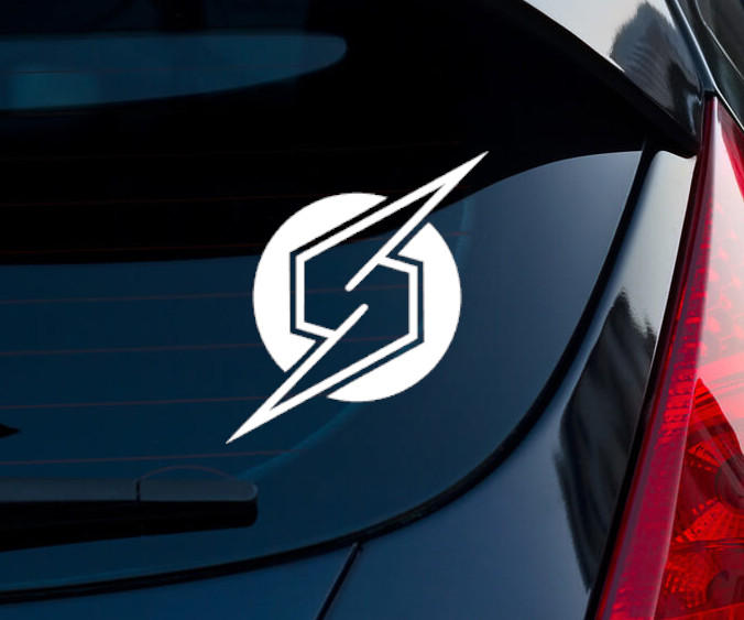 Screw Attack Metroid Indoor Outdoor Matte White Vinyl Decal 5.6″x5.1″