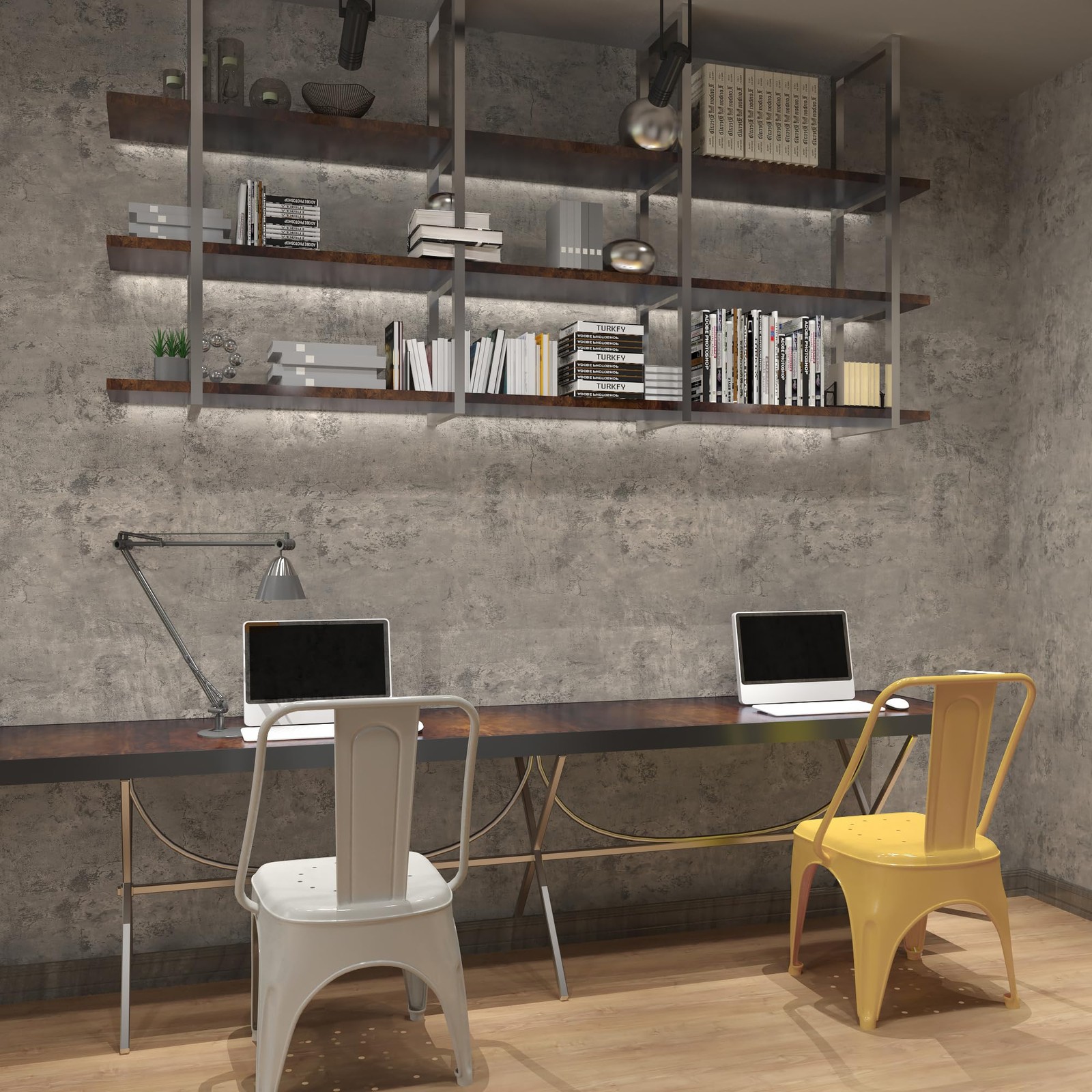 3yecao 31″×354″ Extra Thicker Light Brown Grey Concrete Contact Paper Gray Co…