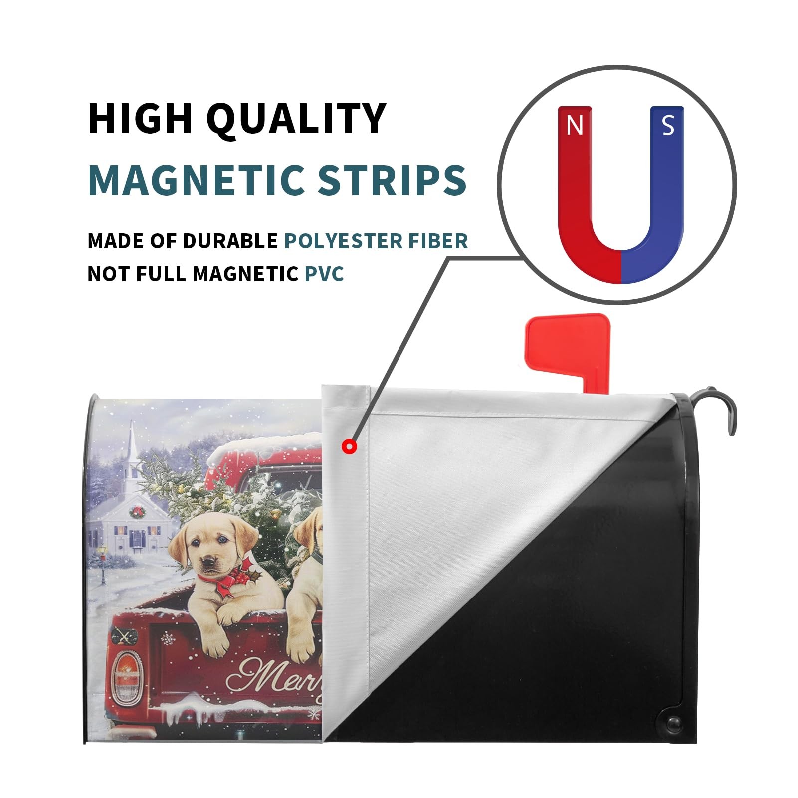 Kawani Merry Christmas Mailbox Covers with Magnetic 21×18 Inch, Lab