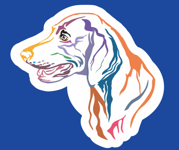 Weimaraner Colorful Portrait Art Die Cut Glossy Vinyl Sticker