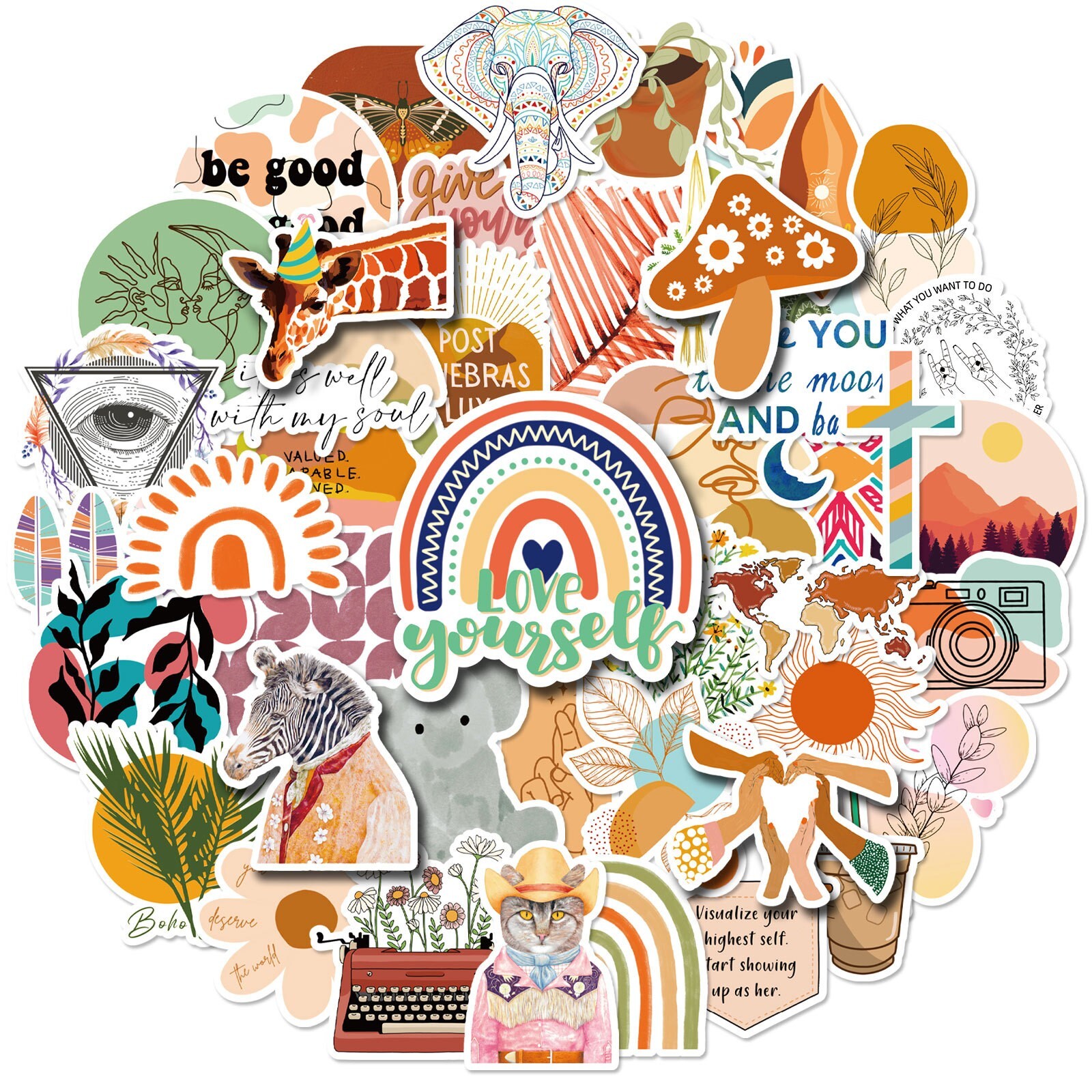 50PC Cottagecore Stickers, Bohemian Retro Boho Aesthetic stickers,213