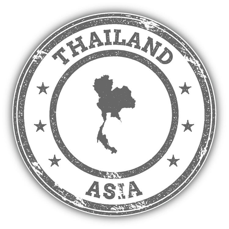 Thailand Map Asia Grunge Rubber Stamp Car Bumper Sticker Decal