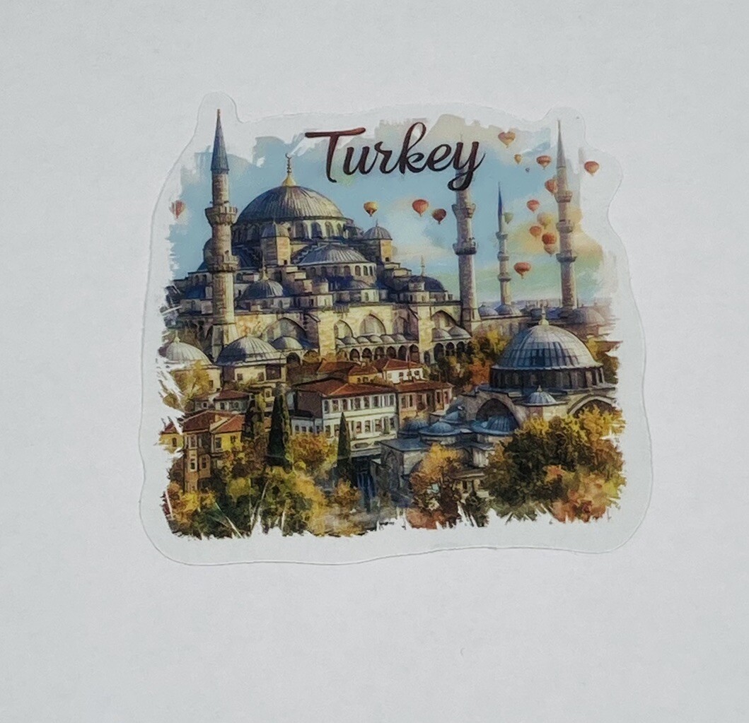 Turkey Blue Mosque Transparent Sticker Travel City Art Decal Vinyl Souvenir Tc6
