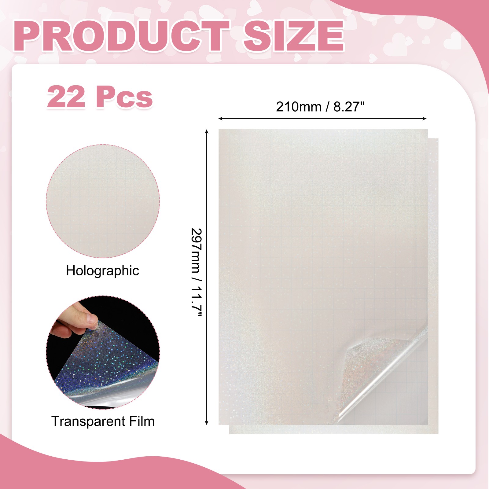 22 Piece Holographic Sticker Sheets A4 21×29.7cm for Little Sand Star