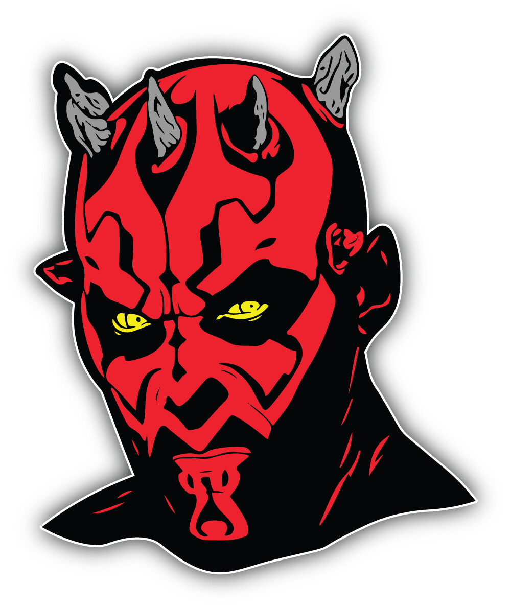 Star Wars Cartoon Darth Maul Head Sticker Bumper Decal – ”SIZES”