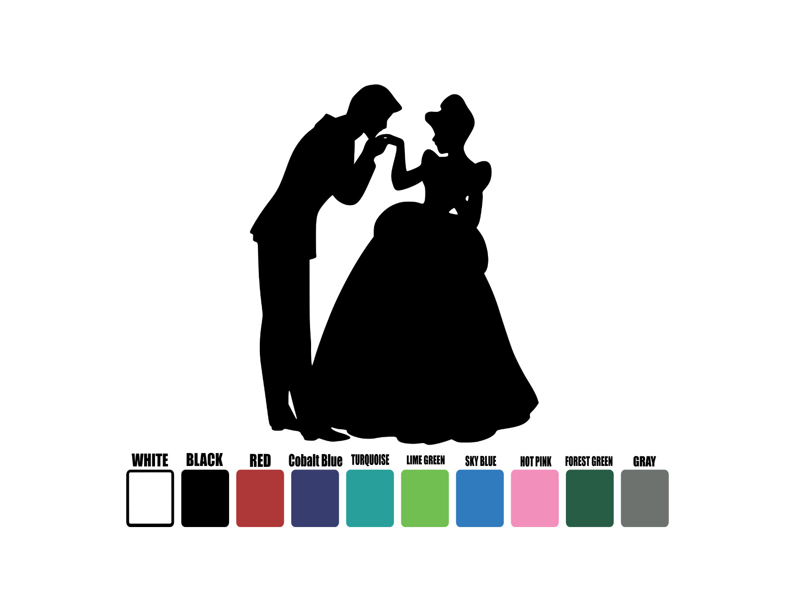 Disney Cinderella and Prince Charming Decal Sticker Car Truck Laptop Tumbler