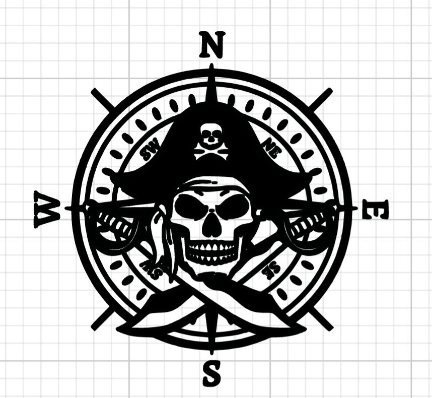 Pirate Compass Decal