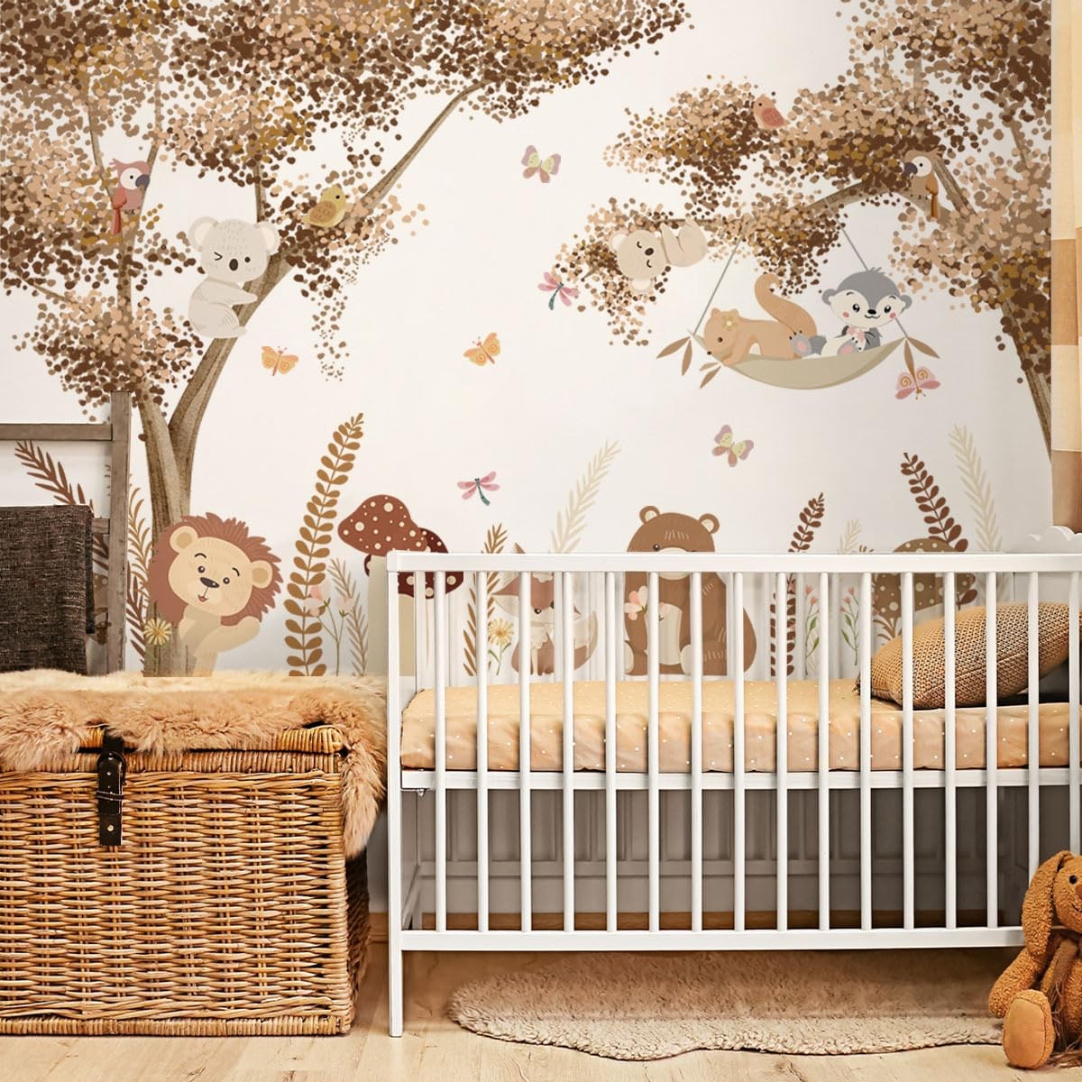Large Tree Wall Decals Bohemian Style Brown Cartoon Trees Wall Stickers Peel …