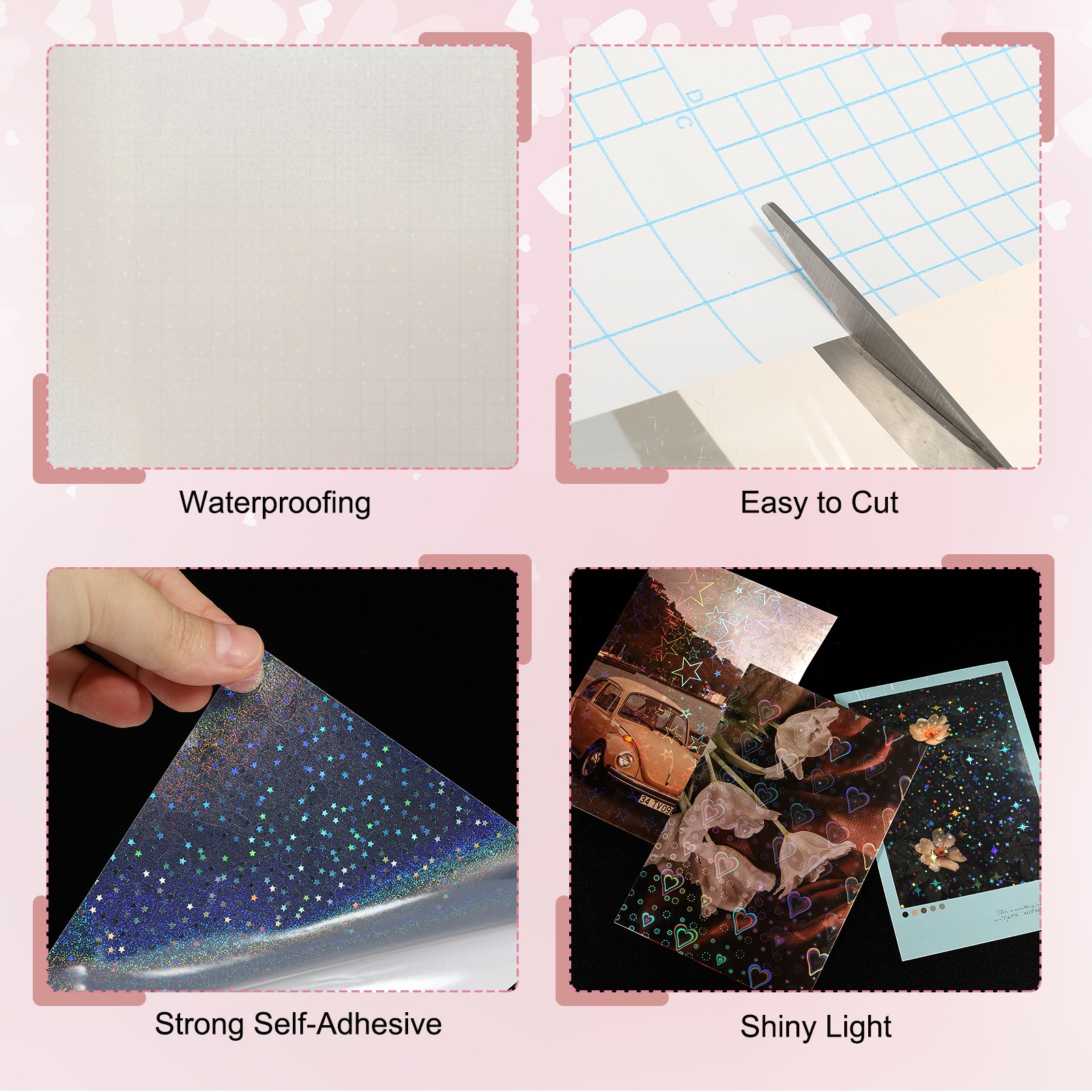 22 Piece Holographic Sticker Sheets A4 21×29.7cm for Little Sand Star