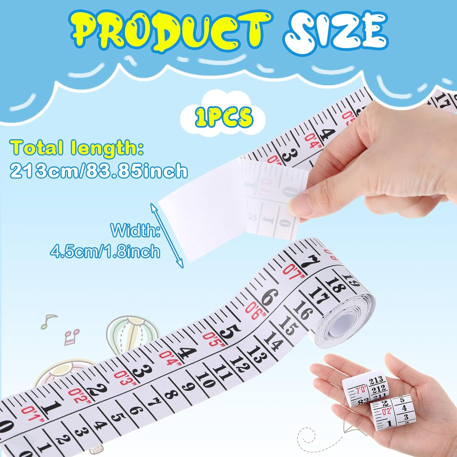 Growth Chart Wall Labels Height Indicator Tape Ruler White