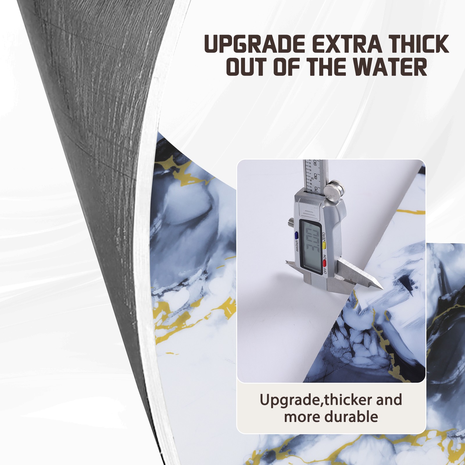 11.8×23.6in Waterproof Marble Peel&Stick Backsplash Tile Wall Panels for Kitchen