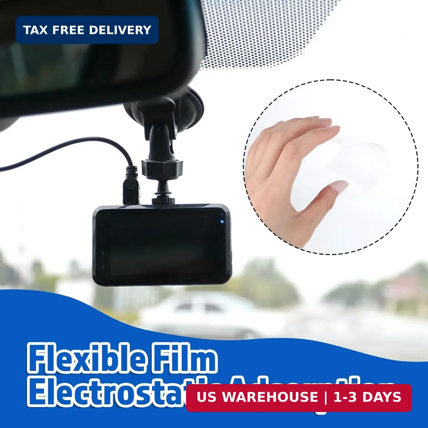 4 Pcs Electrostatic Sticker Mounting Dash Cam 4 Pcs Double-Sided Sticker for Win