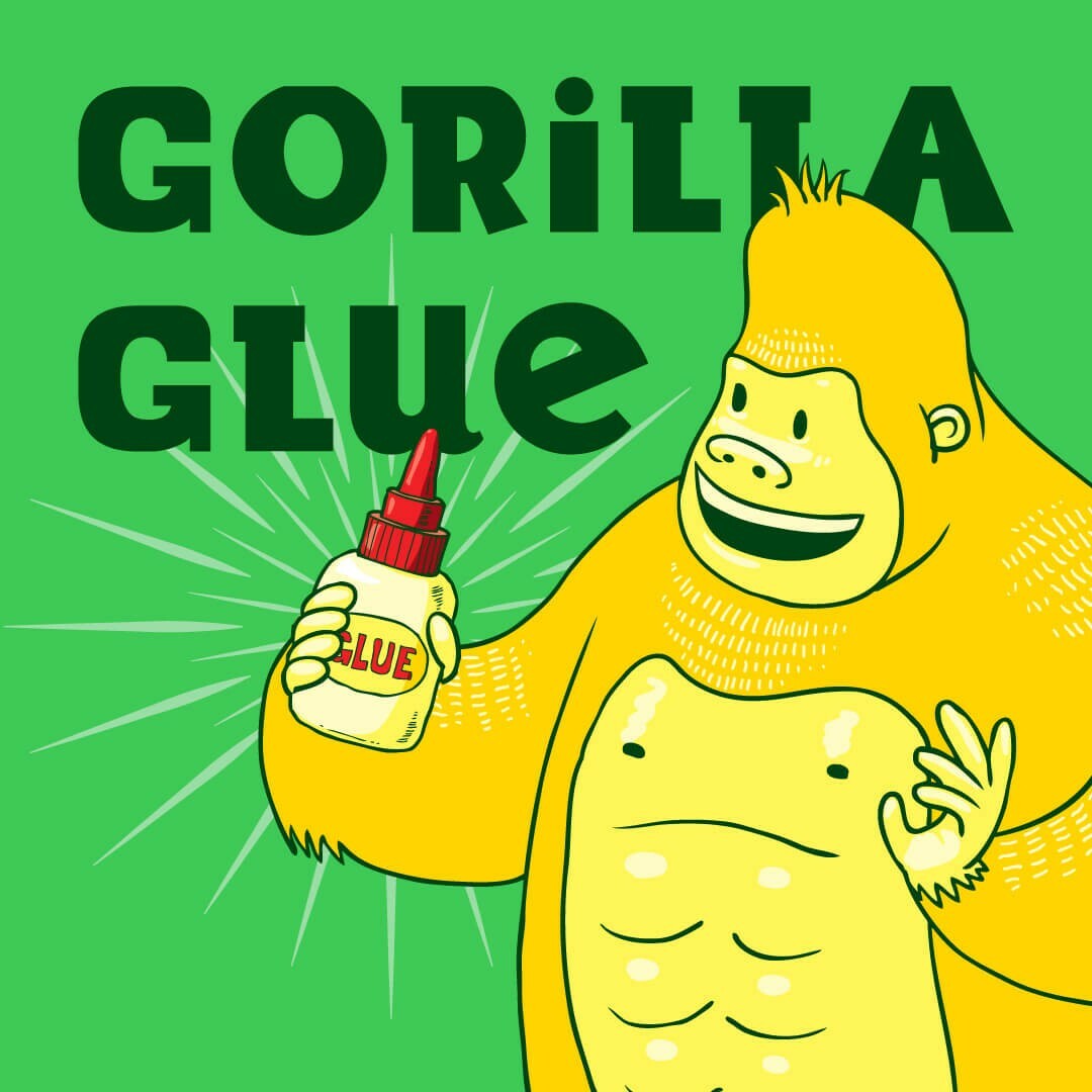 Gorilla Glue, 1.5″ Vinyl Dispensary Stickers, Strainstickerz, 420