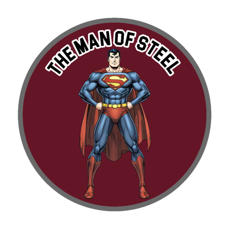 Superman (The Man Of Steel) 4″ Vinyl Decal Car Cooler Laptop Truck Trailer Grill