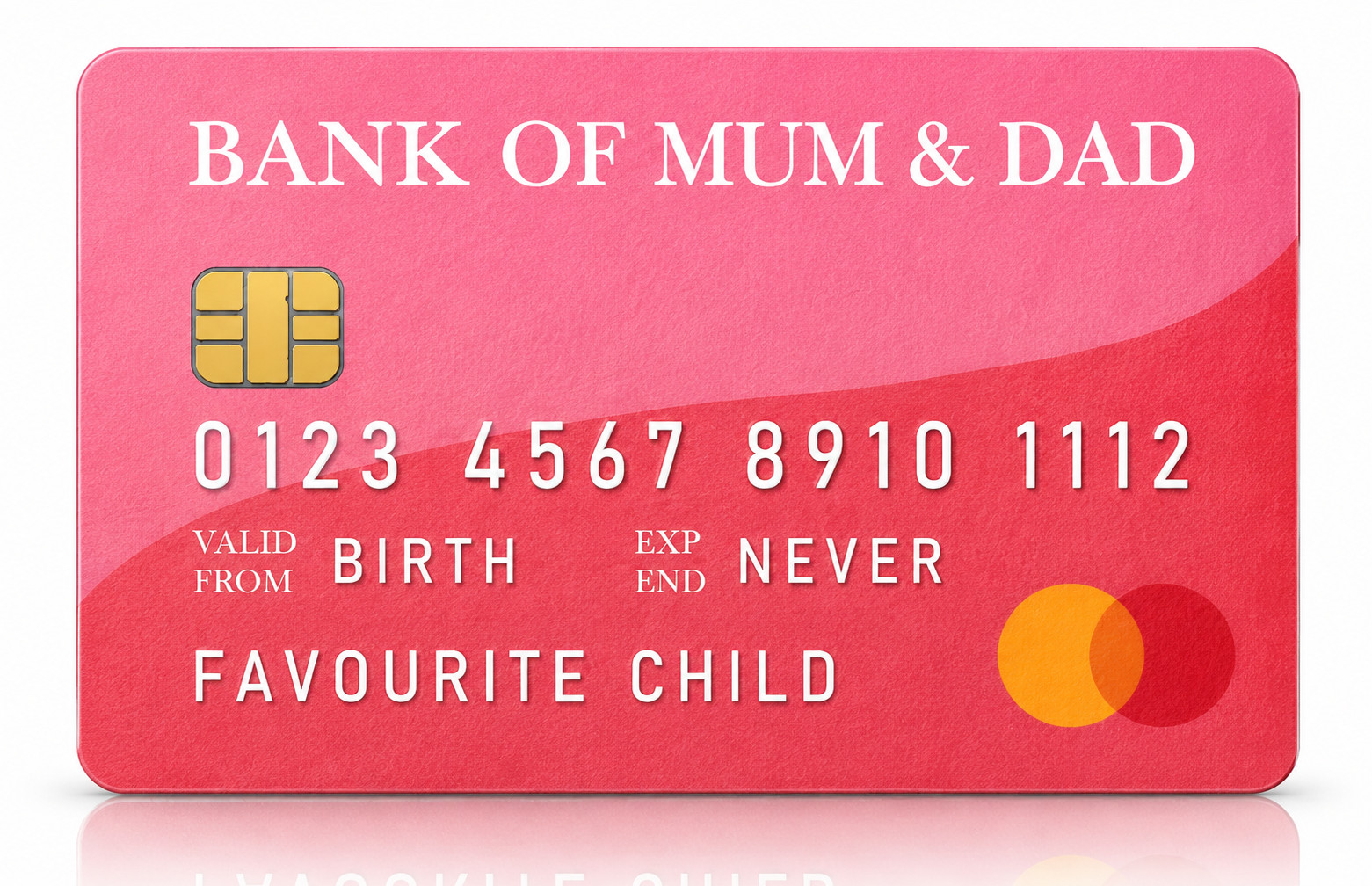 Pink Bank of Mom and Dad Favorite Child Funny Credit Card Skin Sticker